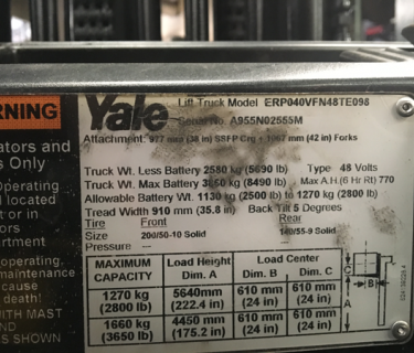 2014 Yale - Electric Pneumatic Forklift