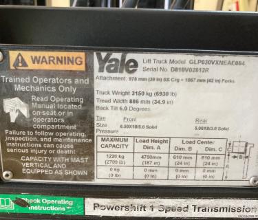 2017 Yale Pneumatic Forklift