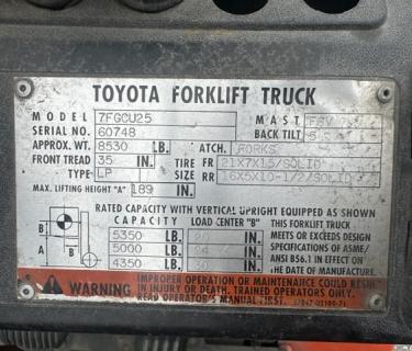 Toyota 5000lb forklift, Toyota Warehouse Forklift Atlanta Georgia Toyota Fork