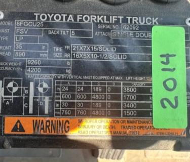 2014 toyota 5000lb forklift for sale atlanta georgia 