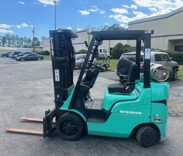 Mitsubishi Forklift 3 stage mast Side Shifting Forks Atlanta Forklifts