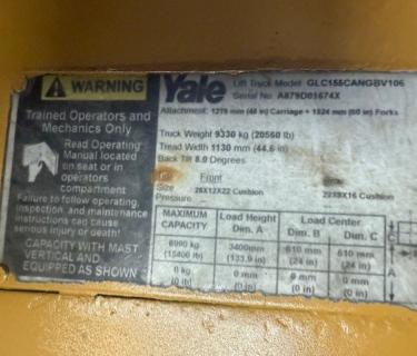 Yale 15,500LB Forklift for Sale Atlanta Georgia