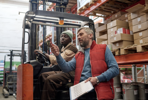 image of forklift inspection