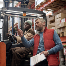 image of forklift inspection