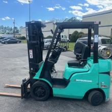 Mitsubishi Forklift 3 stage mast Side Shifting Forks Atlanta Forklifts