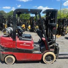 Mitsubishi Forklift 3 stage mast Side Shifting Forks Atlanta Forklifts